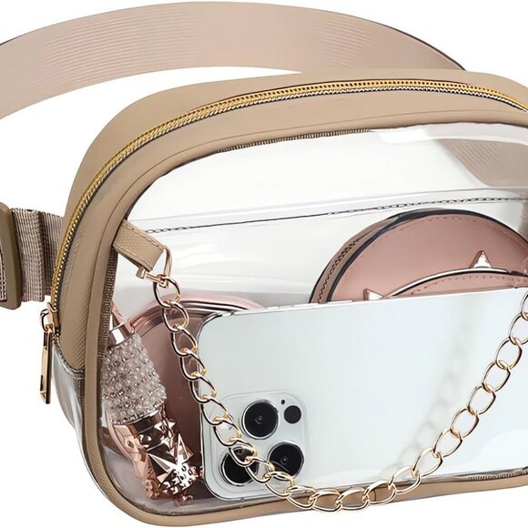 Versatile Clear Crossbody Bag with Metal Chain – Ideal for Festivals & Travel - Picture 1 of 6